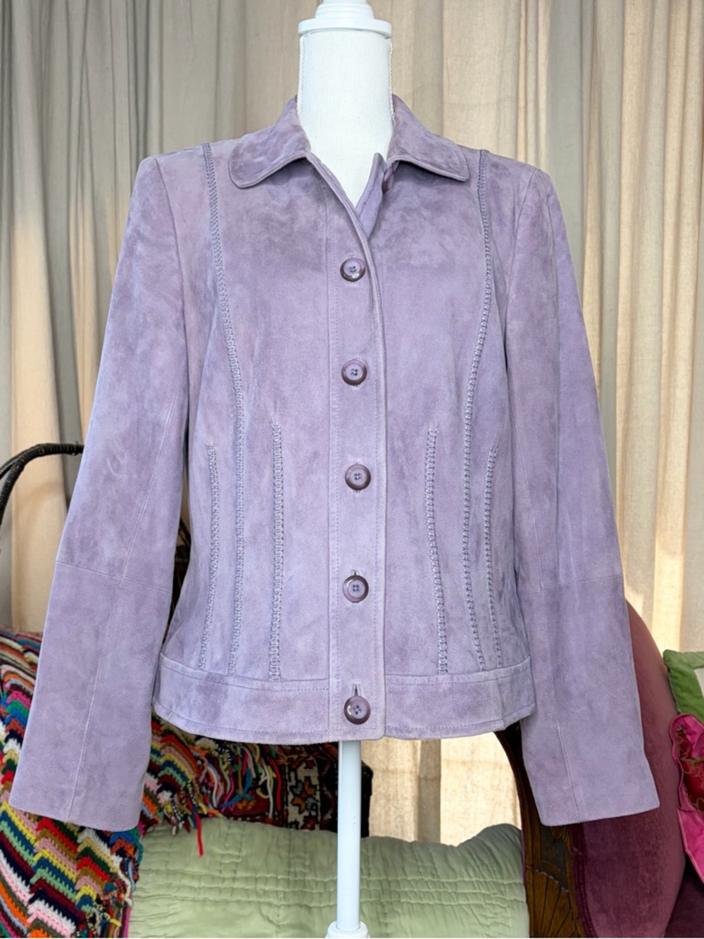 Lavender Suede Blazer-Dana Buchman